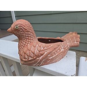 FTD Terra Cotta Clay Pottery Bird Dove 10" Planter by TELEFLORA 1985